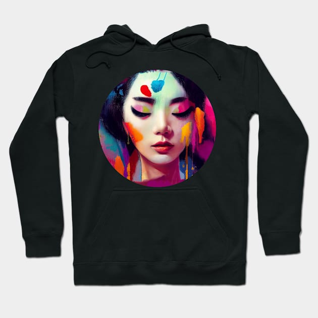 Abstract Pastel painting Beautiful Chinese woman portrait Hoodie by fachtali